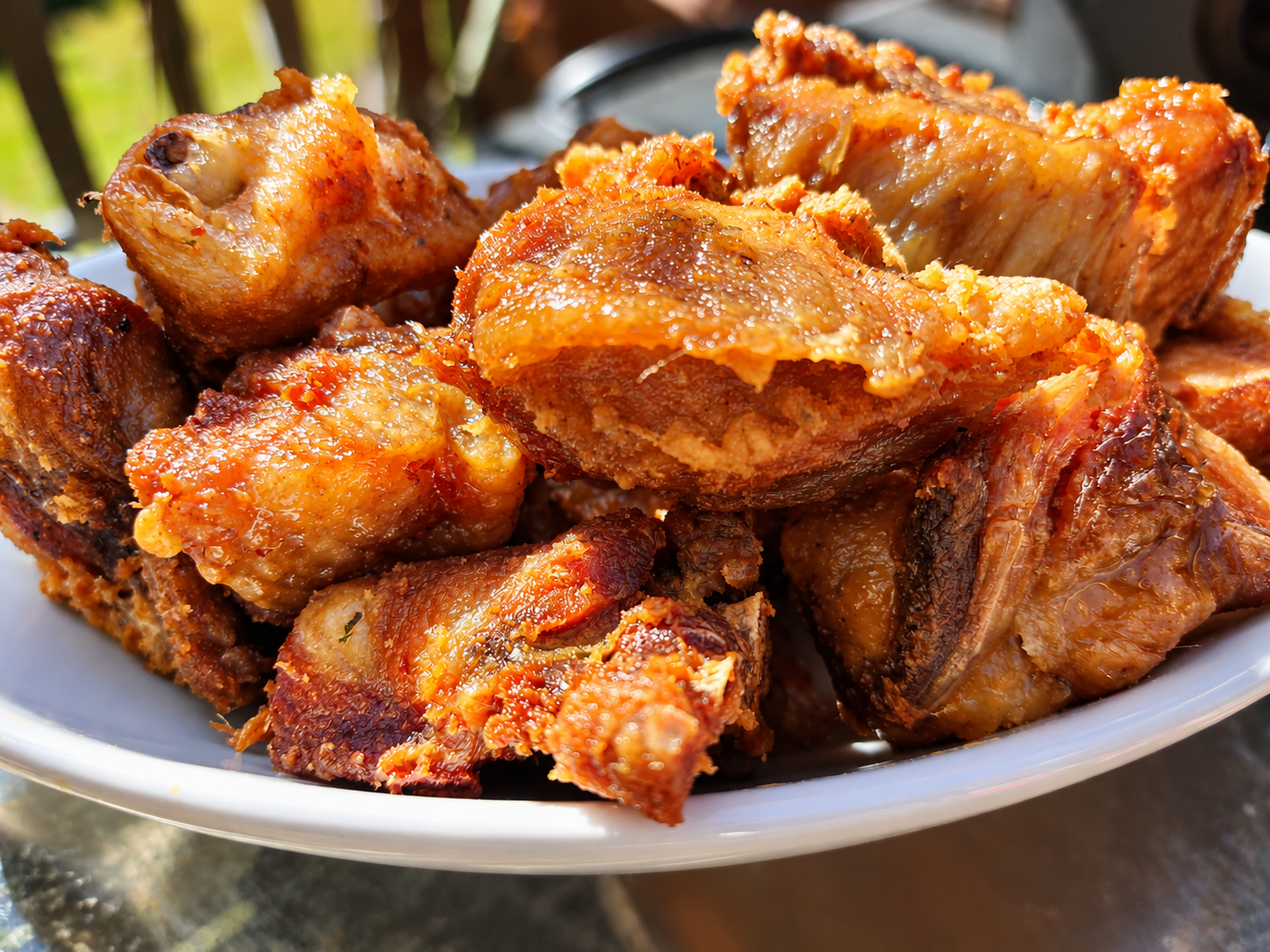 Full Pan of Assorted Ɛnumoɔdɛfuor Goat, Beef, Cow Foot, Wele, Fish + Eggs