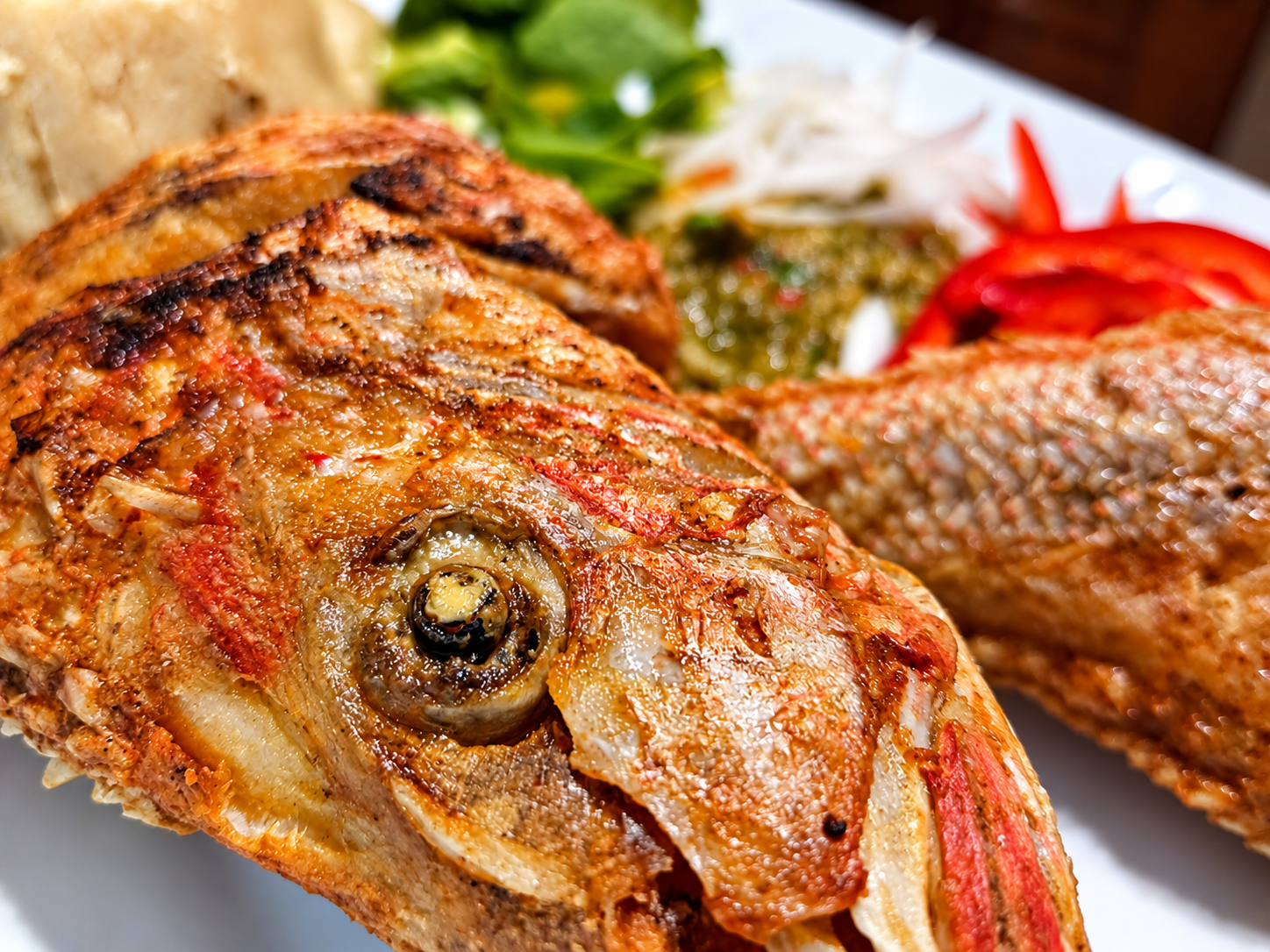 Full Tray of Fried Red Snapper
